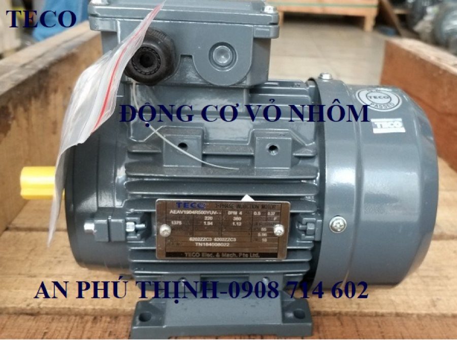 ĐỘNG CƠ TECO VỎ NHÔM AEAV-4P-0.75KW-220/380V.